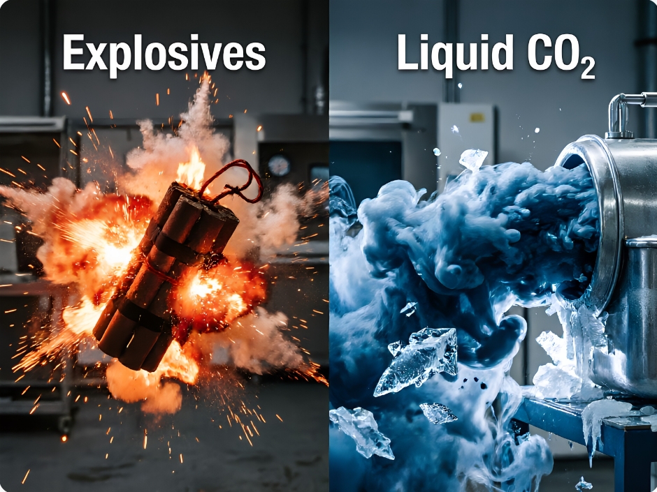 Explosives vs. Liquid CO2